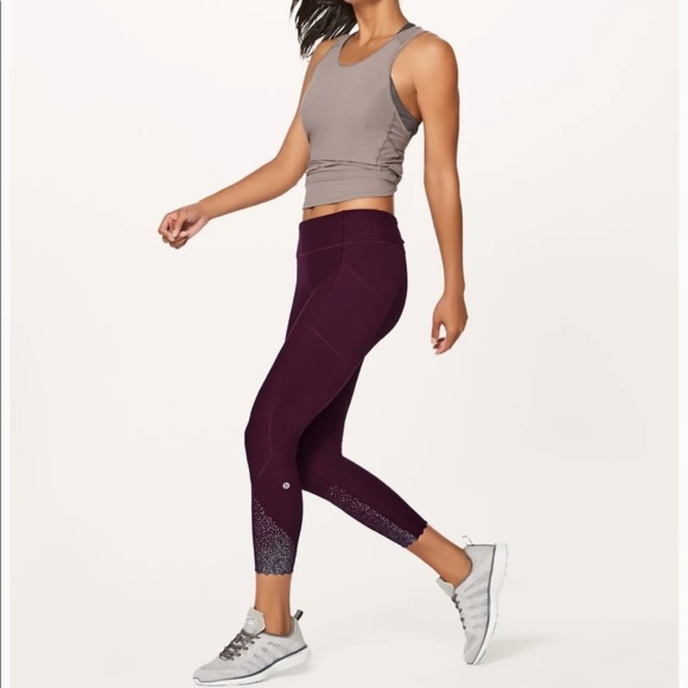 Lululemon Plum Purple Tight Stuff Scallop-Hem Running Tight